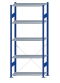 SCHULTE Steckregal, Fachbodenregale Stecksystem, Grundregal, einseitig nutzbar, H2300xB1000xT400 mm, 5 Fachböden, Fachlast 150 kg, RAL 5010 enzianblau / verzinkt