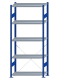 SCHULTE Steckregal, Fachbodenregale Stecksystem, Grundregal, einseitig nutzbar, H2300xB1000xT400 mm, 5 Fachböden, Fachlast 250 kg, RAL 5010 enzianblau / verzinkt