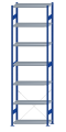 SCHULTE Steckregal, Fachbodenregale Stecksystem, Grundregal, einseitig nutzbar, H3500xB1000xT400 mm, 7 Fachböden, Fachlast 250 kg, RAL 5010 enzianblau / verzinkt