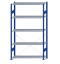 SCHULTE Steckregal, Fachbodenregale Stecksystem, Grundregal, einseitig nutzbar, H2300xB1300xT400 mm, 5 Fachböden, Fachlast 150 kg, RAL 5010 enzianblau / verzinkt