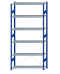 SCHULTE Steckregal, Fachbodenregale Stecksystem, Grundregal, einseitig nutzbar, H2750xB1300xT400 mm, 6 Fachböden, Fachlast 150 kg, RAL 5010 enzianblau / verzinkt