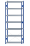 SCHULTE Steckregal, Fachbodenregale Stecksystem, Grundregal, einseitig nutzbar, H3500xB1300xT400 mm, 7 Fachböden, Fachlast 250 kg, RAL 5010 enzianblau / verzinkt