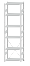 SCHULTE Steckregal, Fachbodenregale Stecksystem, Grundregal, einseitig nutzbar, H2750xB750xT400 mm, 6 Fachböden, Fachlast 250 kg, RAL 7035 lichtgrau