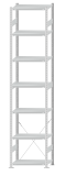 SCHULTE Steckregal, Fachbodenregale Stecksystem, Grundregal, einseitig nutzbar, H3500xB750xT400 mm, 7 Fachböden, Fachlast 250 kg, RAL 7035 lichtgrau