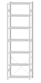 SCHULTE Steckregal, Fachbodenregale Stecksystem, Grundregal, einseitig nutzbar, H3500xB1000xT400 mm, 7 Fachböden, Fachlast 85 kg, RAL 7035 lichtgrau