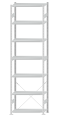 SCHULTE Steckregal, Fachbodenregale Stecksystem, Grundregal, einseitig nutzbar, H3500xB1000xT400 mm, 7 Fachböden, Fachlast 250 kg, RAL 7035 lichtgrau
