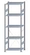 SCHULTE Steckregal, Fachbodenregale Stecksystem, Grundregal, einseitig nutzbar, H2300xB750xT500 mm, 5 Fachböden, Fachlast 150 kg, sendzimirverzinkt