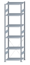 SCHULTE Steckregal, Fachbodenregale Stecksystem, Grundregal, einseitig nutzbar, H2750xB750xT500 mm, 6 Fachböden, Fachlast 150 kg, sendzimirverzinkt