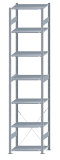 SCHULTE Steckregal, Fachbodenregale Stecksystem, Grundregal, einseitig nutzbar, H3500xB750xT500 mm, 7 Fachböden, Fachlast 150 kg, sendzimirverzinkt