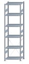 SCHULTE Steckregal, Fachbodenregale Stecksystem, Grundregal, einseitig nutzbar, H2750xB750xT500 mm, 6 Fachböden, Fachlast 250 kg, sendzimirverzinkt
