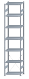 SCHULTE Steckregal, Fachbodenregale Stecksystem, Grundregal, einseitig nutzbar, H3500xB750xT500 mm, 7 Fachböden, Fachlast 250 kg, sendzimirverzinkt