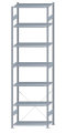 SCHULTE Steckregal, Fachbodenregale Stecksystem, Grundregal, einseitig nutzbar, H3500xB1000xT500 mm, 7 Fachböden, Fachlast 85 kg, sendzimirverzinkt