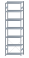 SCHULTE Steckregal, Fachbodenregale Stecksystem, Grundregal, einseitig nutzbar, H3500xB1000xT500 mm, 7 Fachböden, Fachlast 250 kg, sendzimirverzinkt