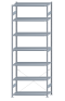 SCHULTE Steckregal, Fachbodenregale Stecksystem, Grundregal, einseitig nutzbar, H3500xB1300xT500 mm, 7 Fachböden, Fachlast 250 kg, sendzimirverzinkt