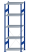 SCHULTE Steckregal, Fachbodenregale Stecksystem, Grundregal, einseitig nutzbar, H2300xB750xT500 mm, 5 Fachböden, Fachlast 150 kg, RAL 5010 enzianblau / verzinkt