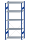 SCHULTE Steckregal, Fachbodenregale Stecksystem, Grundregal, einseitig nutzbar, H2300xB1000xT500 mm, 5 Fachböden, Fachlast 85 kg, RAL 5010 enzianblau / verzinkt