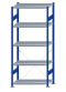 SCHULTE Steckregal, Fachbodenregale Stecksystem, Grundregal, einseitig nutzbar, H2300xB1000xT500 mm, 5 Fachböden, Fachlast 250 kg, RAL 5010 enzianblau / verzinkt