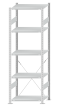 SCHULTE Steckregal, Fachbodenregale Stecksystem, Grundregal, einseitig nutzbar, H2300xB750xT500 mm, 5 Fachböden, Fachlast 150 kg, RAL 7035 lichtgrau