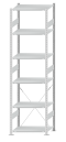 SCHULTE Steckregal, Fachbodenregale Stecksystem, Grundregal, einseitig nutzbar, H2750xB750xT500 mm, 6 Fachböden, Fachlast 150 kg, RAL 7035 lichtgrau