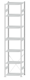 SCHULTE Steckregal, Fachbodenregale Stecksystem, Grundregal, einseitig nutzbar, H3500xB750xT500 mm, 7 Fachböden, Fachlast 150 kg, RAL 7035 lichtgrau