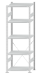 SCHULTE Steckregal, Fachbodenregale Stecksystem, Grundregal, einseitig nutzbar, H2300xB750xT500 mm, 5 Fachböden, Fachlast 250 kg, RAL 7035 lichtgrau