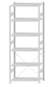 SCHULTE Steckregal, Fachbodenregale Stecksystem, Grundregal, einseitig nutzbar, H2750xB1000xT500 mm, 6 Fachböden, Fachlast 85 kg, RAL 7035 lichtgrau
