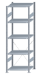 SCHULTE Steckregal, Fachbodenregale Stecksystem, Grundregal, einseitig nutzbar, H2300xB750xT600 mm, 5 Fachböden, Fachlast 150 kg, sendzimirverzinkt
