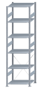 SCHULTE Steckregal, Fachbodenregale Stecksystem, Grundregal, einseitig nutzbar, H2750xB750xT600 mm, 6 Fachböden, Fachlast 150 kg, sendzimirverzinkt