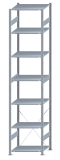 SCHULTE Steckregal, Fachbodenregale Stecksystem, Grundregal, einseitig nutzbar, H3500xB750xT600 mm, 7 Fachböden, Fachlast 150 kg, sendzimirverzinkt