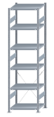 SCHULTE Steckregal, Fachbodenregale Stecksystem, Grundregal, einseitig nutzbar, H2750xB750xT600 mm, 6 Fachböden, Fachlast 250 kg, sendzimirverzinkt