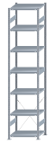 SCHULTE Steckregal, Fachbodenregale Stecksystem, Grundregal, einseitig nutzbar, H3500xB750xT600 mm, 7 Fachböden, Fachlast 250 kg, sendzimirverzinkt