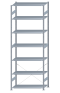 SCHULTE Steckregal, Fachbodenregale Stecksystem, Grundregal, einseitig nutzbar, H3500xB1300xT600 mm, 7 Fachböden, Fachlast 150 kg, sendzimirverzinkt