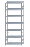 SCHULTE Steckregal, Fachbodenregale Stecksystem, Grundregal, einseitig nutzbar, H3500xB1300xT600 mm, 7 Fachböden, Fachlast 250 kg, sendzimirverzinkt