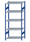 SCHULTE Steckregal, Fachbodenregale Stecksystem, Grundregal, einseitig nutzbar, H2300xB1000xT600 mm, 5 Fachböden, Fachlast 85 kg, RAL 5010 enzianblau / verzinkt