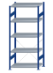 SCHULTE Steckregal, Fachbodenregale Stecksystem, Grundregal, einseitig nutzbar, H2300xB1000xT600 mm, 5 Fachböden, Fachlast 250 kg, RAL 5010 enzianblau / verzinkt