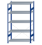 SCHULTE Steckregal, Fachbodenregale Stecksystem, Grundregal, einseitig nutzbar, H2300xB1300xT600 mm, 5 Fachböden, Fachlast 250 kg, RAL 5010 enzianblau / verzinkt