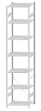 SCHULTE Steckregal, Fachbodenregale Stecksystem, Grundregal, einseitig nutzbar, H3500xB750xT600 mm, 7 Fachböden, Fachlast 150 kg, RAL 7035 lichtgrau