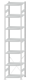 SCHULTE Steckregal, Fachbodenregale Stecksystem, Grundregal, einseitig nutzbar, H3500xB750xT600 mm, 7 Fachböden, Fachlast 250 kg, RAL 7035 lichtgrau