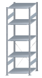 SCHULTE Steckregal, Fachbodenregale Stecksystem, Grundregal, einseitig nutzbar, H2300xB750xT800 mm, 5 Fachböden, Fachlast 150 kg, sendzimirverzinkt