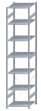 SCHULTE Steckregal, Fachbodenregale Stecksystem, Grundregal, einseitig nutzbar, H3500xB750xT800 mm, 7 Fachböden, Fachlast 150 kg, sendzimirverzinkt