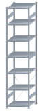 SCHULTE Steckregal, Fachbodenregale Stecksystem, Grundregal, einseitig nutzbar, H3500xB750xT800 mm, 7 Fachböden, Fachlast 250 kg, sendzimirverzinkt