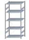 SCHULTE Steckregal, Fachbodenregale Stecksystem, Grundregal, einseitig nutzbar, H2300xB1000xT800 mm, 5 Fachböden, Fachlast 150 kg, sendzimirverzinkt