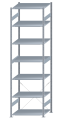 SCHULTE Steckregal, Fachbodenregale Stecksystem, Grundregal, einseitig nutzbar, H3500xB1000xT800 mm, 7 Fachböden, Fachlast 150 kg, sendzimirverzinkt