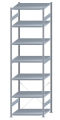 SCHULTE Steckregal, Fachbodenregale Stecksystem, Grundregal, einseitig nutzbar, H3500xB1000xT800 mm, 7 Fachböden, Fachlast 330 kg, sendzimirverzinkt