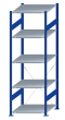 SCHULTE Steckregal, Fachbodenregale Stecksystem, Grundregal, einseitig nutzbar, H2300xB750xT800 mm, 5 Fachböden, Fachlast 150 kg, RAL 5010 enzianblau / verzinkt