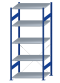 SCHULTE Steckregal, Fachbodenregale Stecksystem, Grundregal, einseitig nutzbar, H2300xB1000xT800 mm, 5 Fachböden, Fachlast 150 kg, RAL 5010 enzianblau / verzinkt