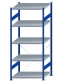 SCHULTE Steckregal, Fachbodenregale Stecksystem, Grundregal, einseitig nutzbar, H2300xB1000xT800 mm, 5 Fachböden, Fachlast 250 kg, RAL 5010 enzianblau / verzinkt