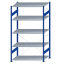 SCHULTE Steckregal, Fachbodenregale Stecksystem, Grundregal, einseitig nutzbar, H2300xB1300xT800 mm, 5 Fachböden, Fachlast 150 kg, RAL 5010 enzianblau / verzinkt
