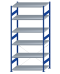 SCHULTE Steckregal, Fachbodenregale Stecksystem, Grundregal, einseitig nutzbar, H2750xB1300xT800 mm, 6 Fachböden, Fachlast 250 kg, RAL 5010 enzianblau / verzinkt