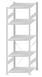 SCHULTE Steckregal, Fachbodenregale Stecksystem, Grundregal, einseitig nutzbar, H2300xB750xT800 mm, 5 Fachböden, Fachlast 150 kg, RAL 7035 lichtgrau